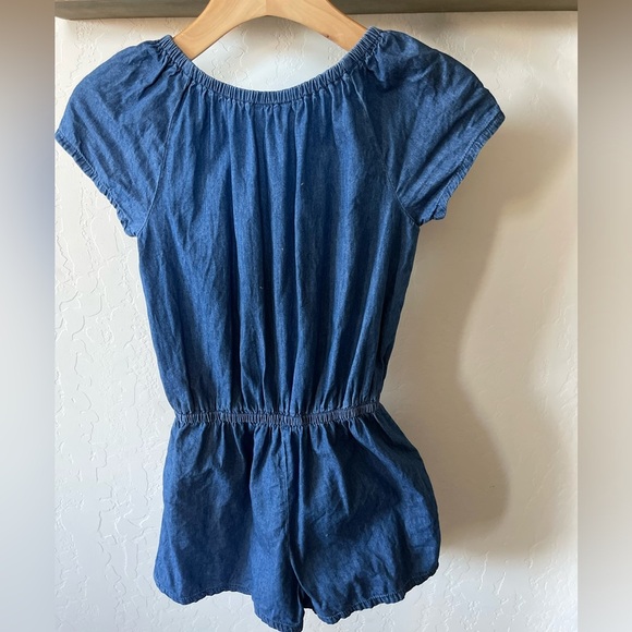 Guess Kids|Girls Denim Chambray Short sleeve romper, Bling GUESS logo•••Size 14 - Picture 3 of 5